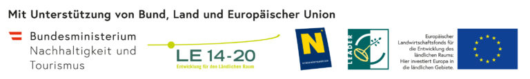 Gefördert von Bundesministerium Nachhaltigkeit und Tourismus, LE 14-20, Niederösterreich, Leader, Europäische Landwirtschaftsfonds für die Entwicklung des ländlichen Raums